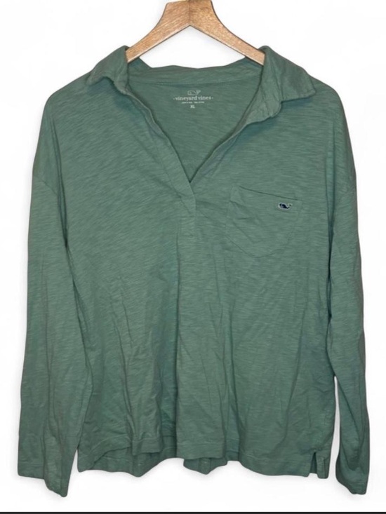 Vineyard Vines Tops - Vineyard Vines Women’s Green Polo Long Sleeve Top